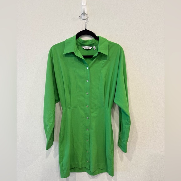 & Other Stories Bright Green Button-Down Dress - Picture 3 of 4